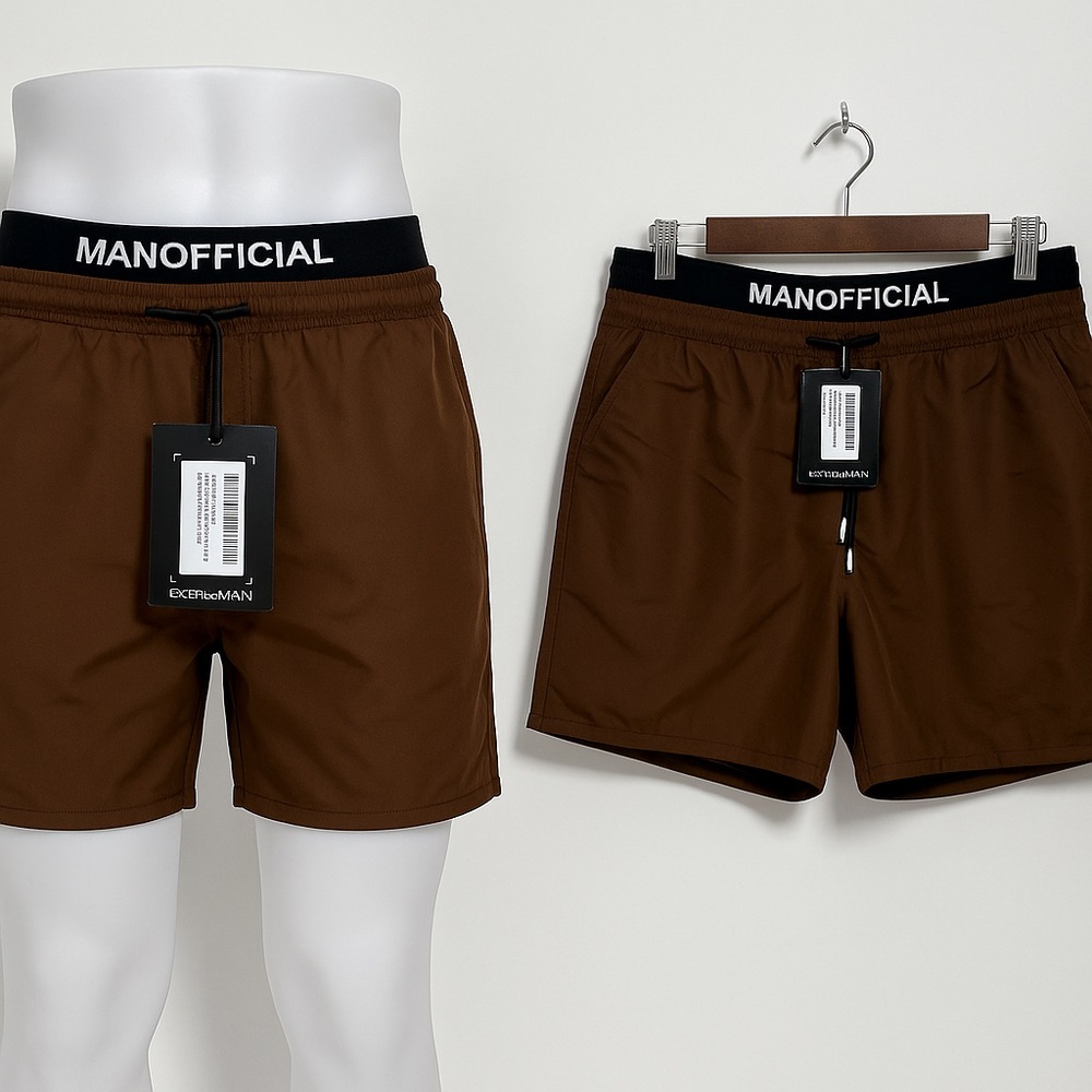 MF-273. Man Official Waistband Mid Length Swim Shorts